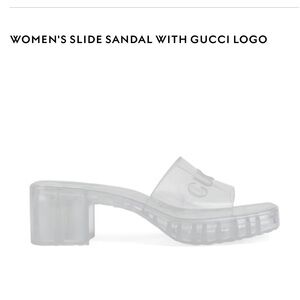 Gucci Logo Clear Chunky Mule Sandals